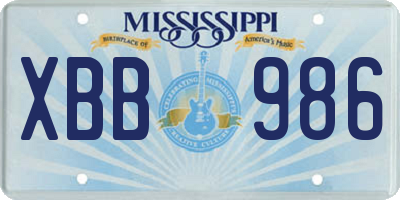 MS license plate XBB986