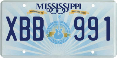 MS license plate XBB991