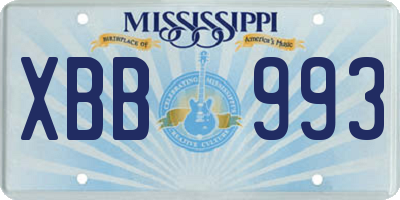MS license plate XBB993