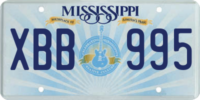 MS license plate XBB995