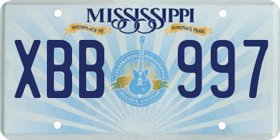 MS license plate XBB997