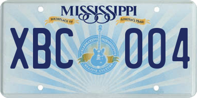 MS license plate XBC004