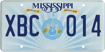 MS license plate XBC014