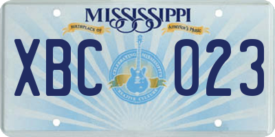 MS license plate XBC023