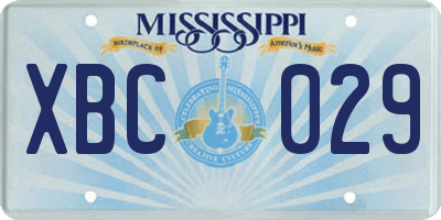 MS license plate XBC029