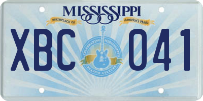 MS license plate XBC041