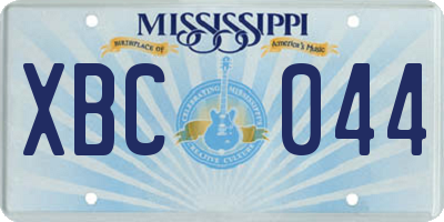 MS license plate XBC044