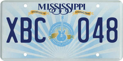 MS license plate XBC048
