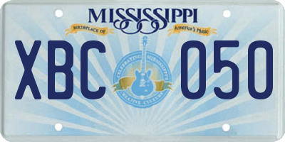MS license plate XBC050