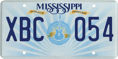 MS license plate XBC054
