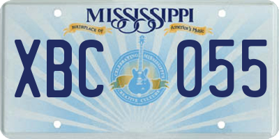 MS license plate XBC055