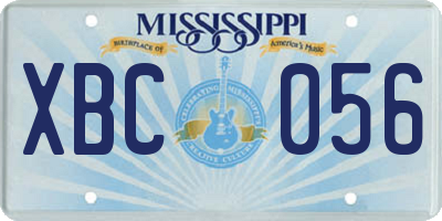 MS license plate XBC056