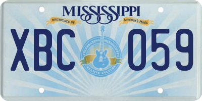 MS license plate XBC059
