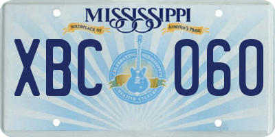 MS license plate XBC060