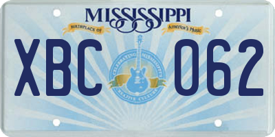 MS license plate XBC062