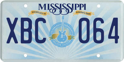 MS license plate XBC064