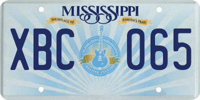 MS license plate XBC065