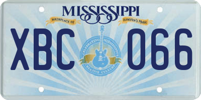 MS license plate XBC066