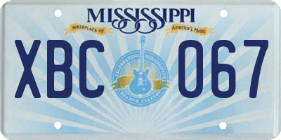 MS license plate XBC067