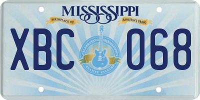 MS license plate XBC068