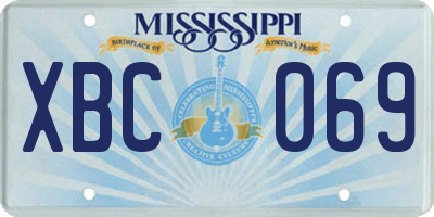 MS license plate XBC069