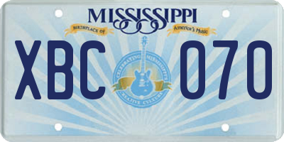 MS license plate XBC070