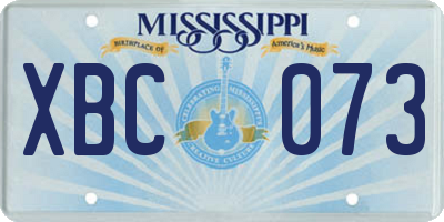 MS license plate XBC073