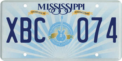 MS license plate XBC074