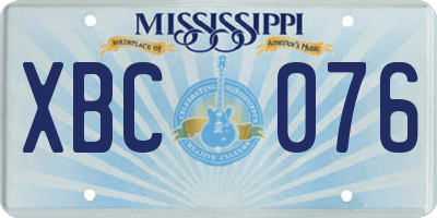 MS license plate XBC076