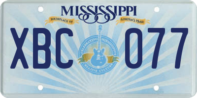 MS license plate XBC077
