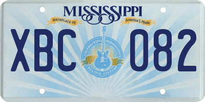 MS license plate XBC082