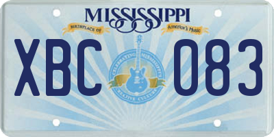MS license plate XBC083