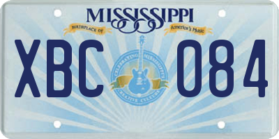 MS license plate XBC084