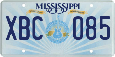 MS license plate XBC085