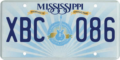 MS license plate XBC086