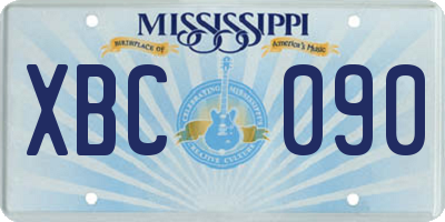 MS license plate XBC090