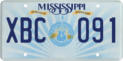 MS license plate XBC091