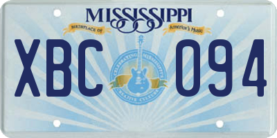 MS license plate XBC094