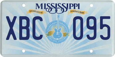 MS license plate XBC095