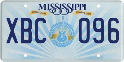 MS license plate XBC096