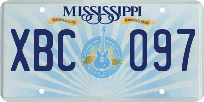 MS license plate XBC097