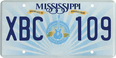 MS license plate XBC109