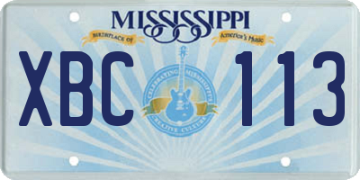 MS license plate XBC113