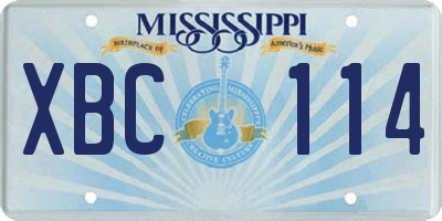 MS license plate XBC114