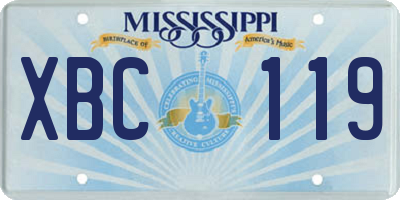 MS license plate XBC119