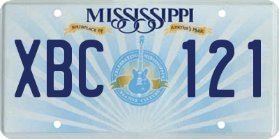 MS license plate XBC121