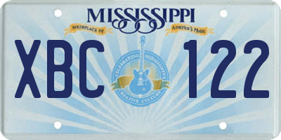 MS license plate XBC122