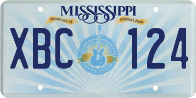 MS license plate XBC124