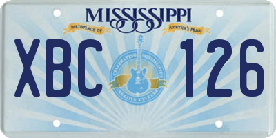 MS license plate XBC126