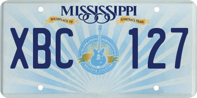 MS license plate XBC127